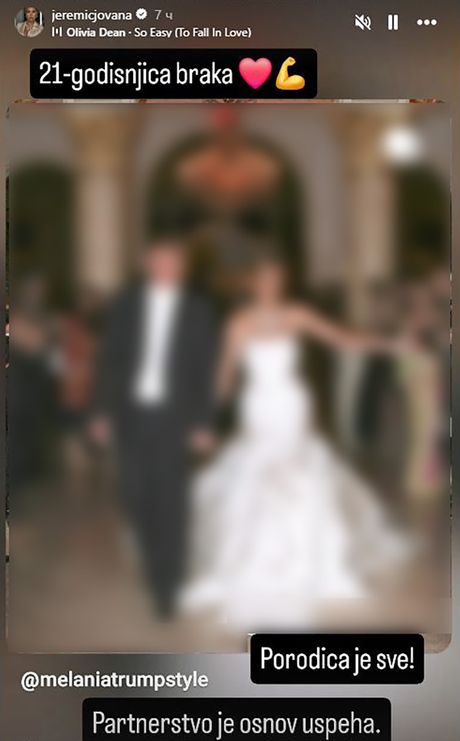 Jovana Jeremić, Melanija i Donald Tramp
