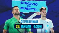 Đoković - Museti: Novak igra za polufinale Australijan opena, odradio je trening za duel sa Italijanom