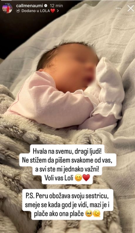 Ćerkica Mine Naumović i Ognjena Amidžića