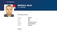 Crvena poternica za Milošem Medenicom objavljena na zvaničnoj stranici Interpola
