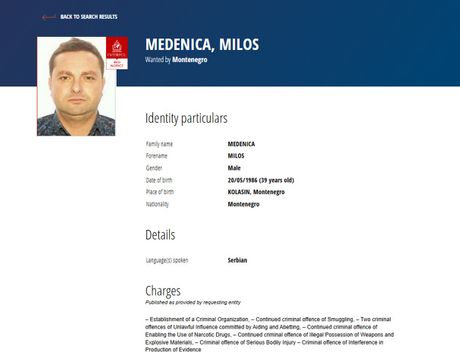 Crvena Interpolova poternica, Miloš Medenica