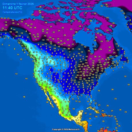 Trenutne temperature vazduha u Americi