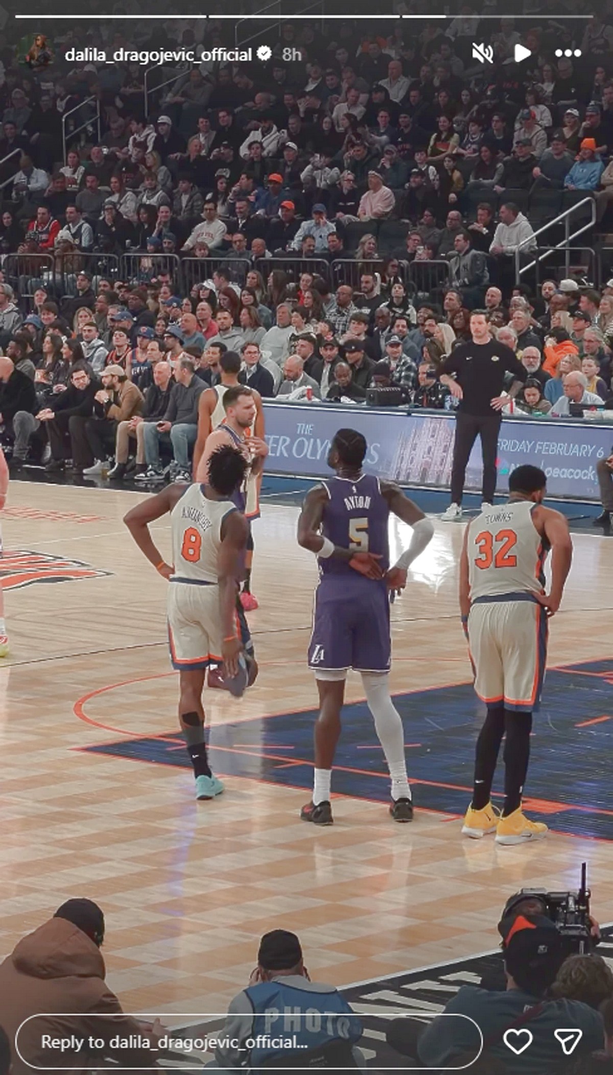 Dalila Dragojević ne skida pogled sa Luke Dončića, evo šta je radila dok se zagrevao na terenu: "Ludnica!"