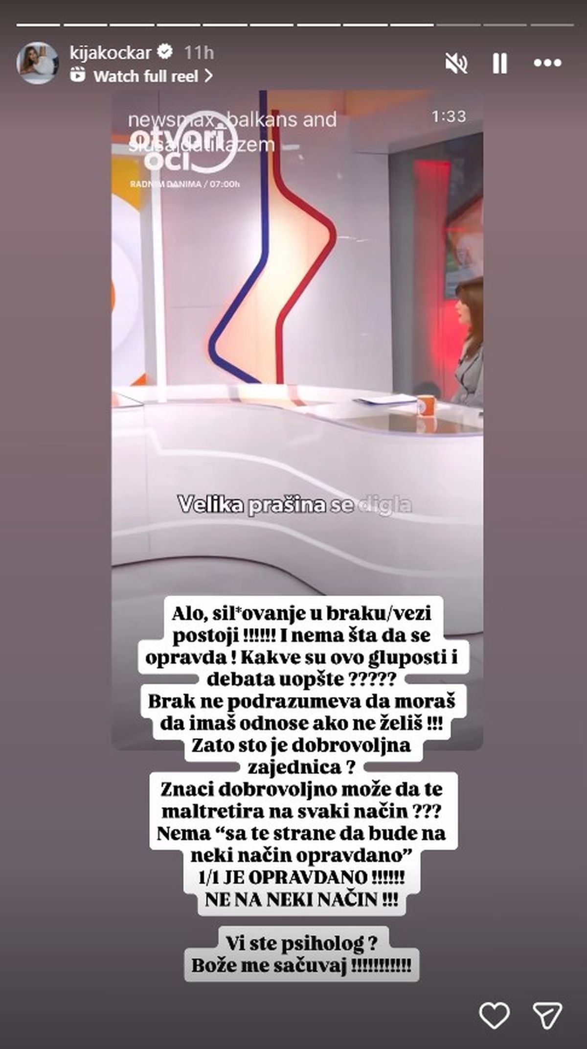 "Silovanje u braku postoji, šta da se opravda?" Kija Kockar besna, oglasila se zbog OVE žene