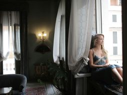 žena, devojka, przor, stan, sedi