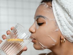 žena, lice, maska za lice, voda