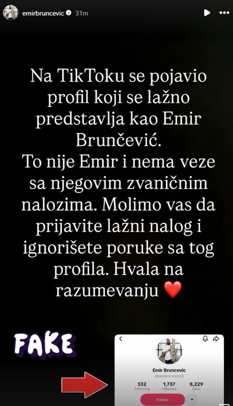 Objava Emira Brunčevića