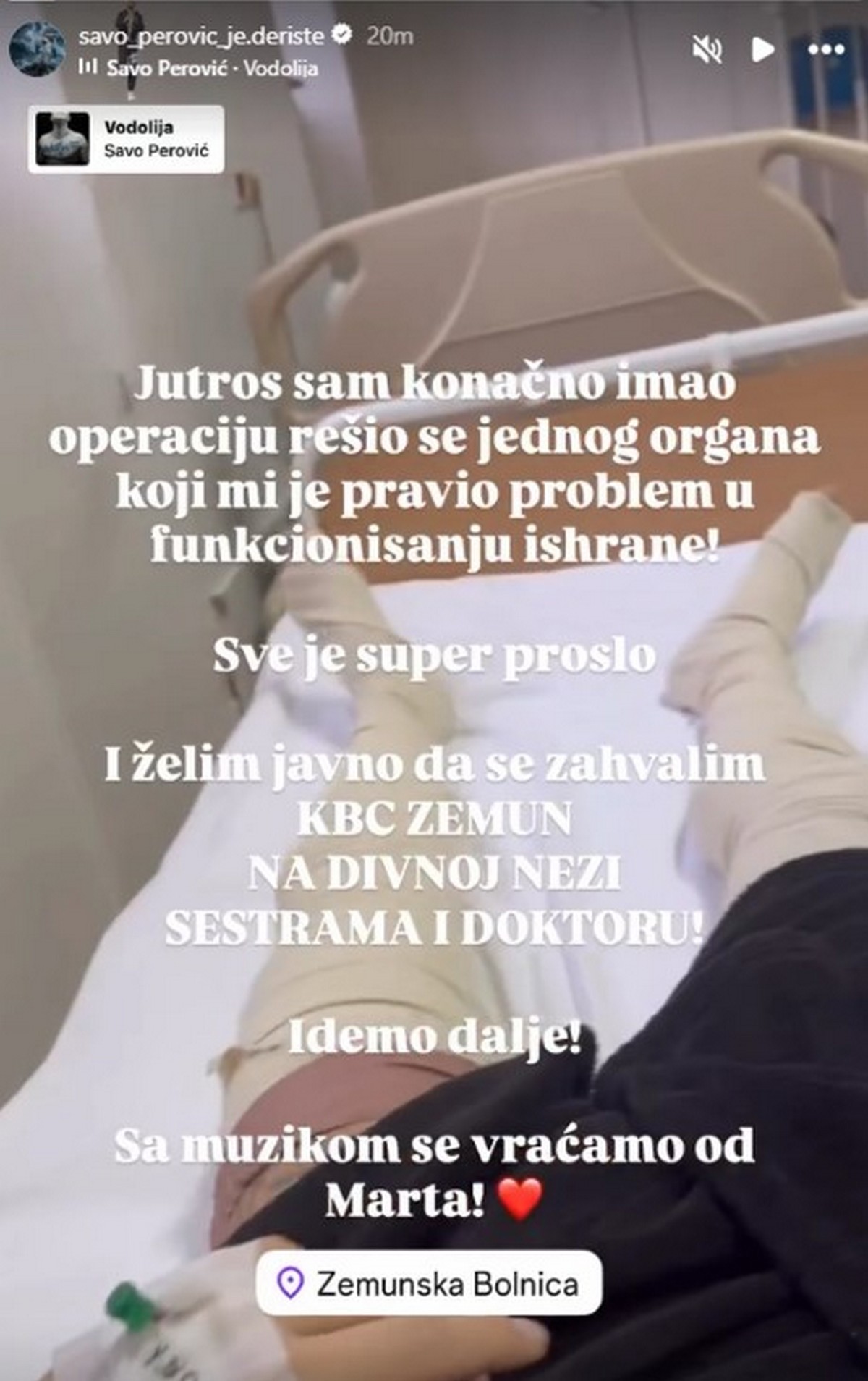 Savo Perović izašao iz bolnice: Pevač se javno oglasio, pa otkrio šta je operisao "Dosta sam smršao"