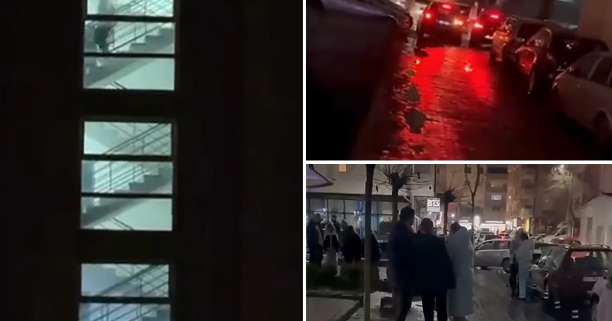 First images of the earthquake that hit half the Balkans: People running out of buildings, people in the streets, everything shaking