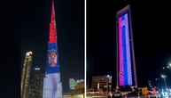Poklon prijatelja za Dan državnosti Srbije: Čuvene kule u Dubaiju i Abu Dabiju sijaju u bojama srpske trobojke