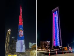 Burdž Kalifa u bojama srpske zastave