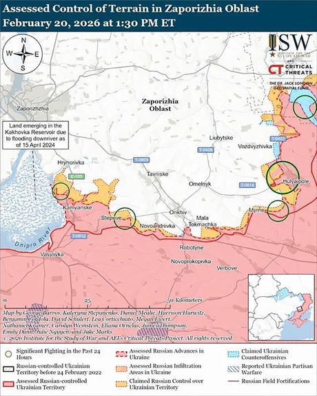 Ukrajina, Zaporiška  mapa protivofanziva