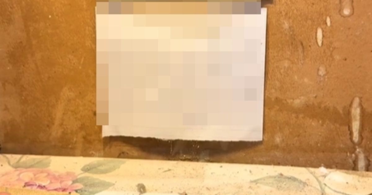 They bought a house and were stunned by a message they found while renovating the bathroom: "Good luck to the new victim..."