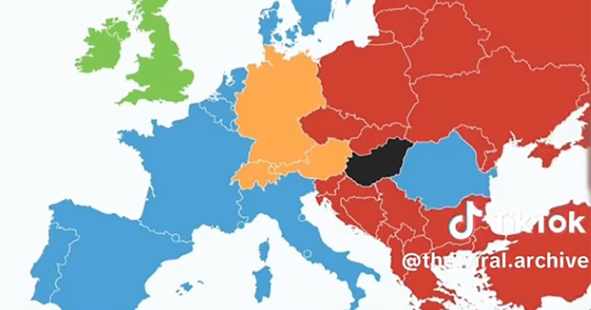 New map of Europe causes a storm of comments online: The whole Balkans in red, Serbia at number 44