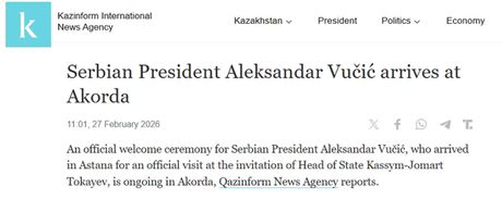Aleksandar Vučić mediji u Kazahstanu