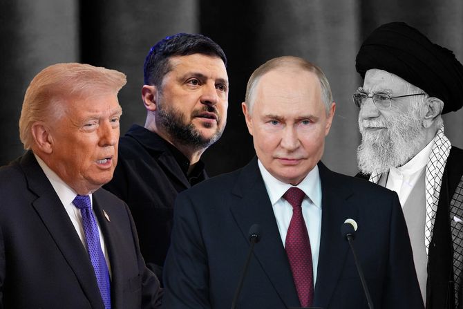 Donald Tramp Volodimir Zelenski Vladimir Putin Ajatolah ali Hamnei