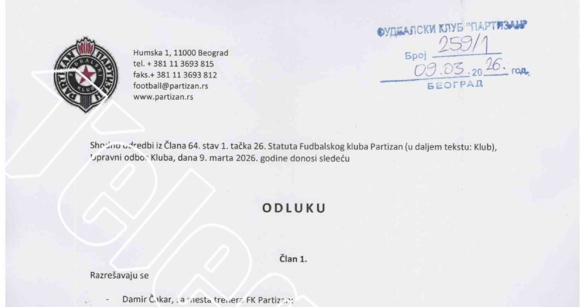 Exclusive! We Reveal the Report from the Partizan Board Meeting When Čakar Was Fired: Rasim Ljajić Was 'Spitting Fire'