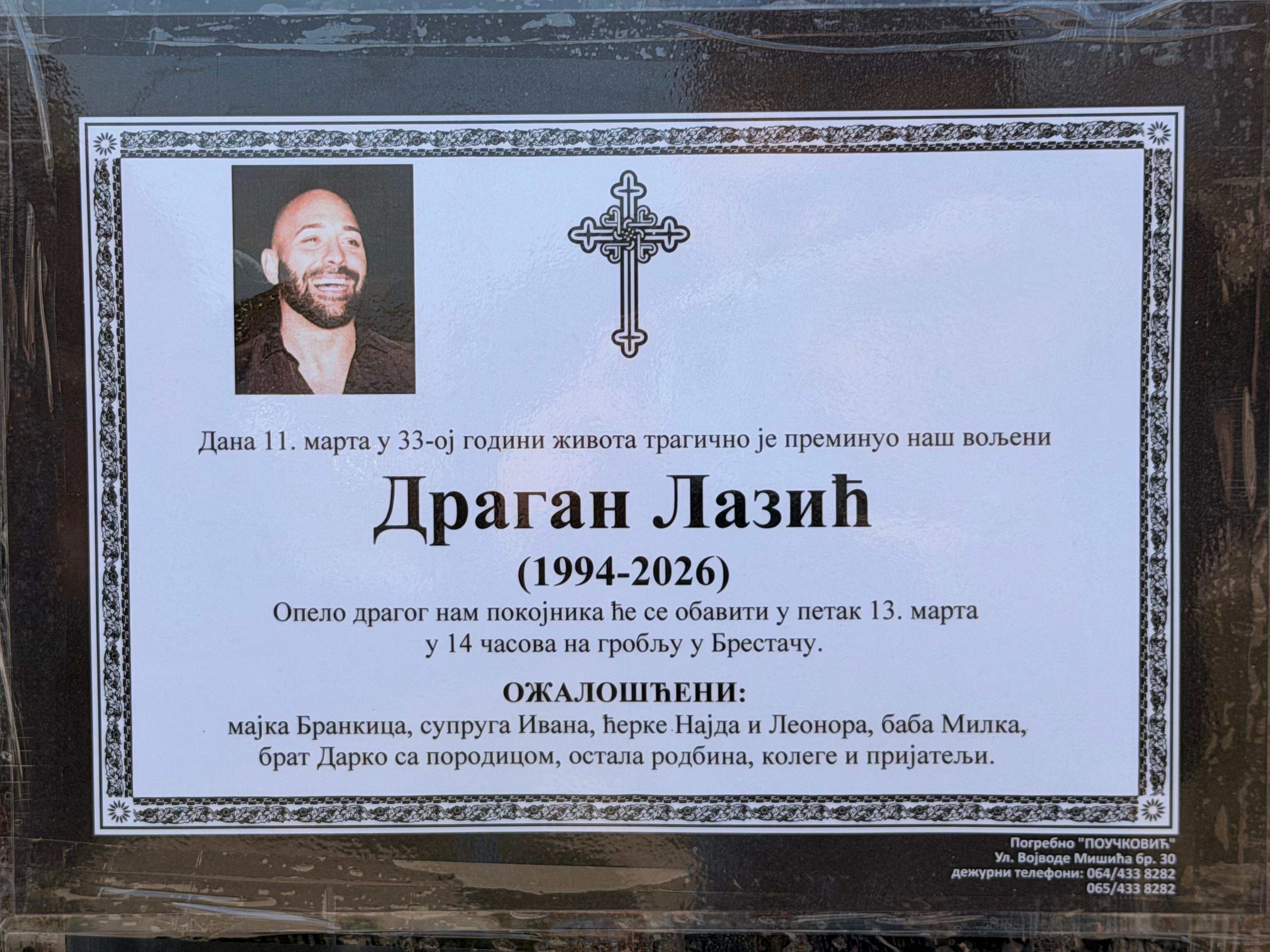 "Nosim te sa sobom dok sam živ" 8 dana nakon tragedije, posvetio tetovažu pokojnom Laziću: "Stiglo me je sve"