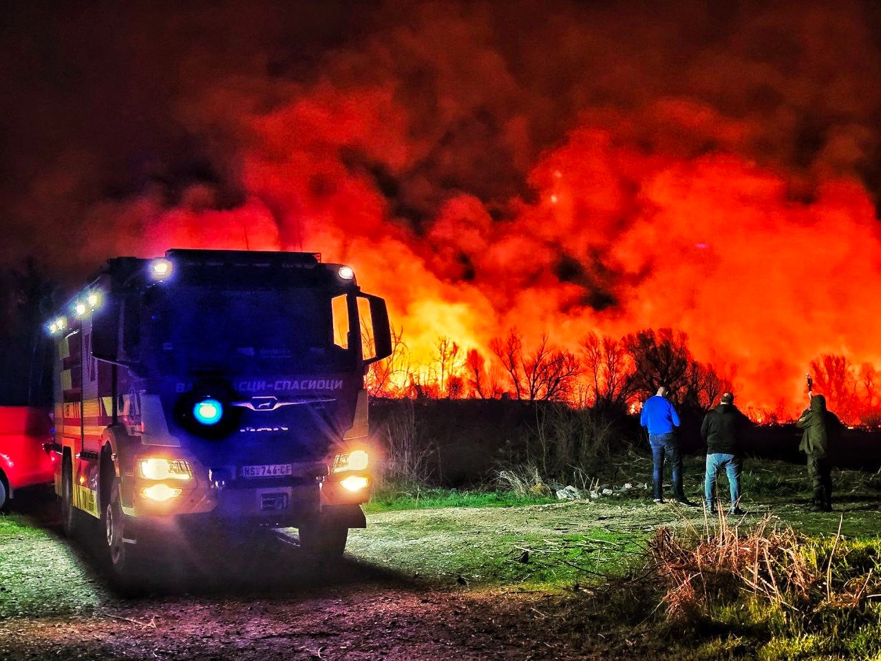 Prve slike stravičnog požara kod Beočina, gori deset hektara: Vatrogasci se dva sata bore sa stihijom