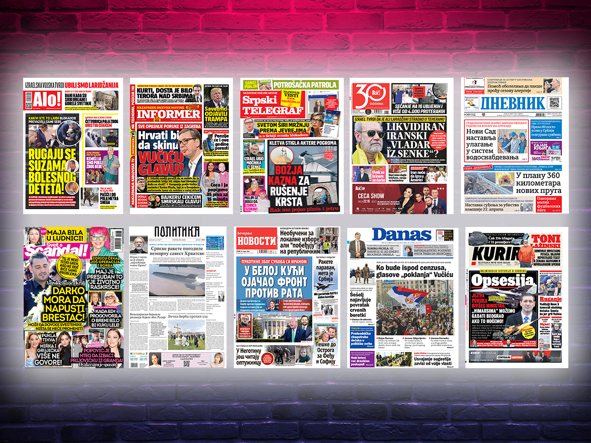 NASLOVNE STRANE SUTRAŠNJIH NOVINA: Prelistavanje štampe za sredu, 18. mart 2026. godine