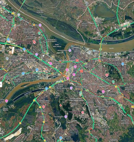 Saobraćaj, gužve, saobraćajne mape