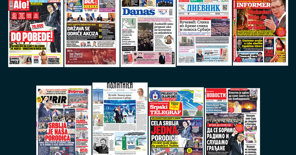 Cover image for HEADLINES OF TODAY'S NEWSPAPERS: Review of the press for Sunday, March 22, 2026.