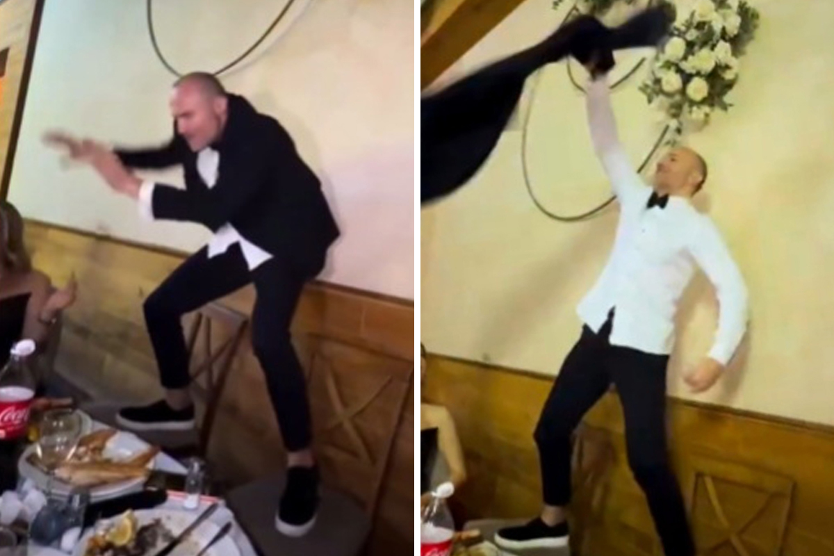 Hit! Urnebesan snimak Sofre koji se popeo na sto i pleše, kruži mrežama: Skinuo i sako pa napravio delirijum