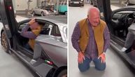 LJUDI, POMOZITE! Penzioner pokušao da izađe iz Lamborghini Aventadora, pa doživeo debakl