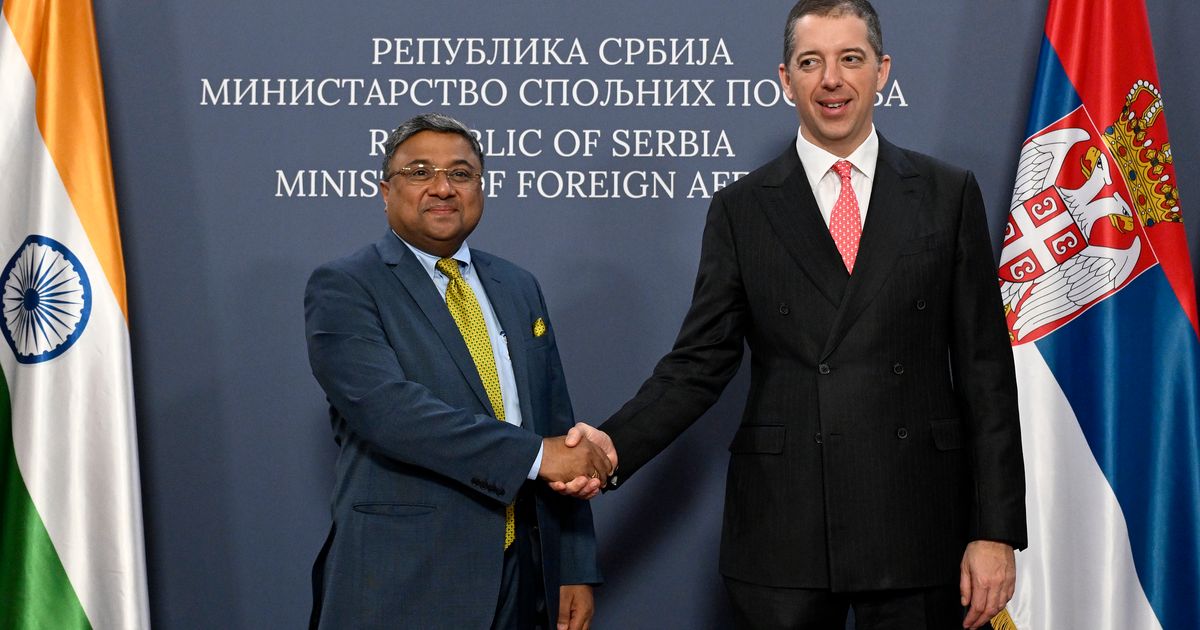 FM Marko Djuric and India's External Affairs Secretary Sibi George discuss strengthening cooperation