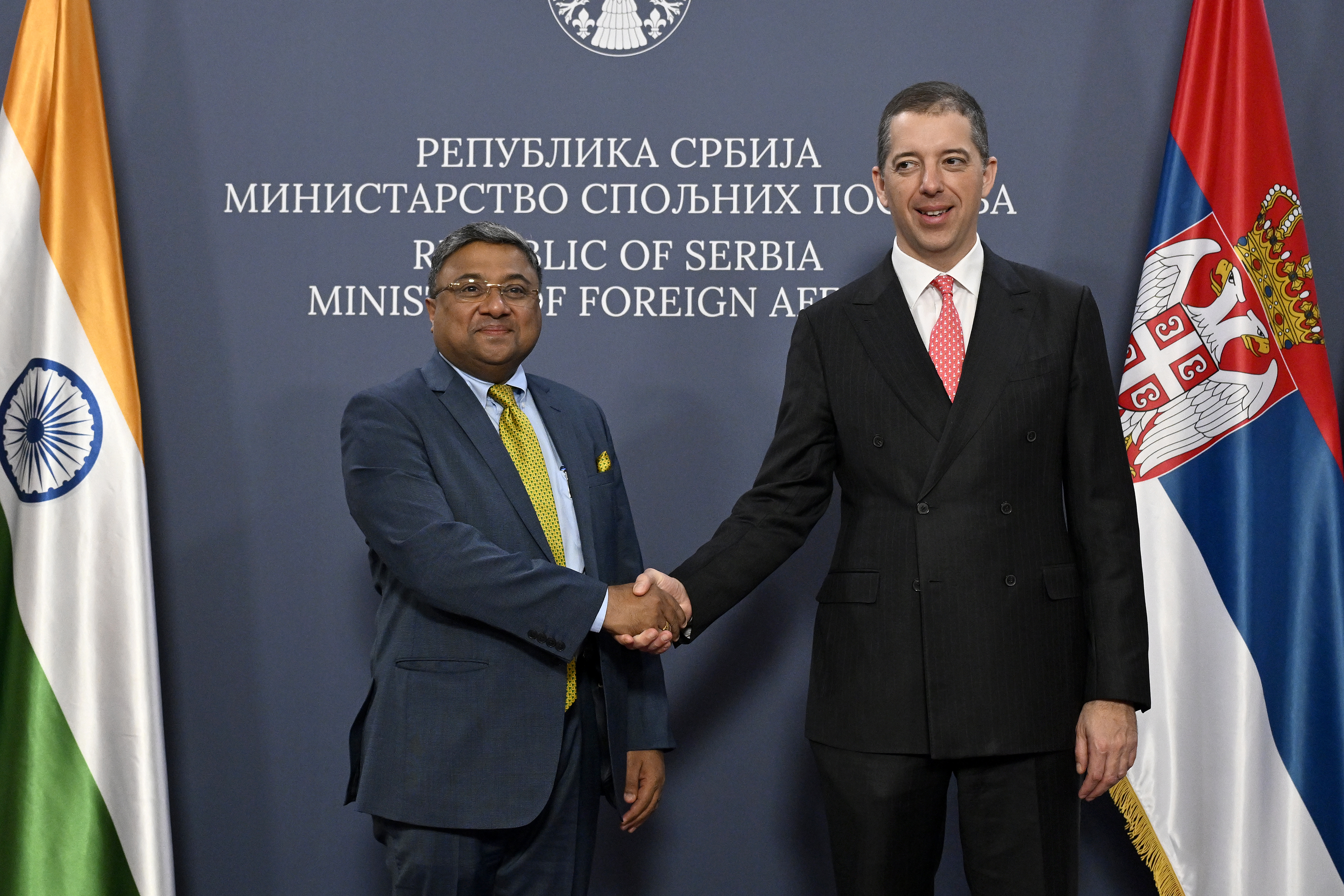 FM Marko Djuric and India's External Affairs Secretary Sibi George discuss strengthening cooperation