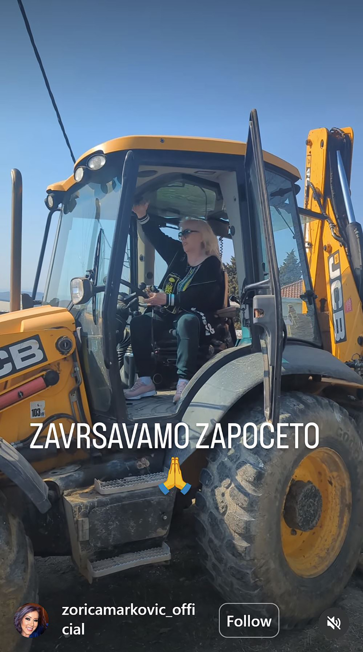 "Završavamo započeto" Zorica Marković posle problema sa srcem ispunjava svoj san, sela na bager i sve pokazala