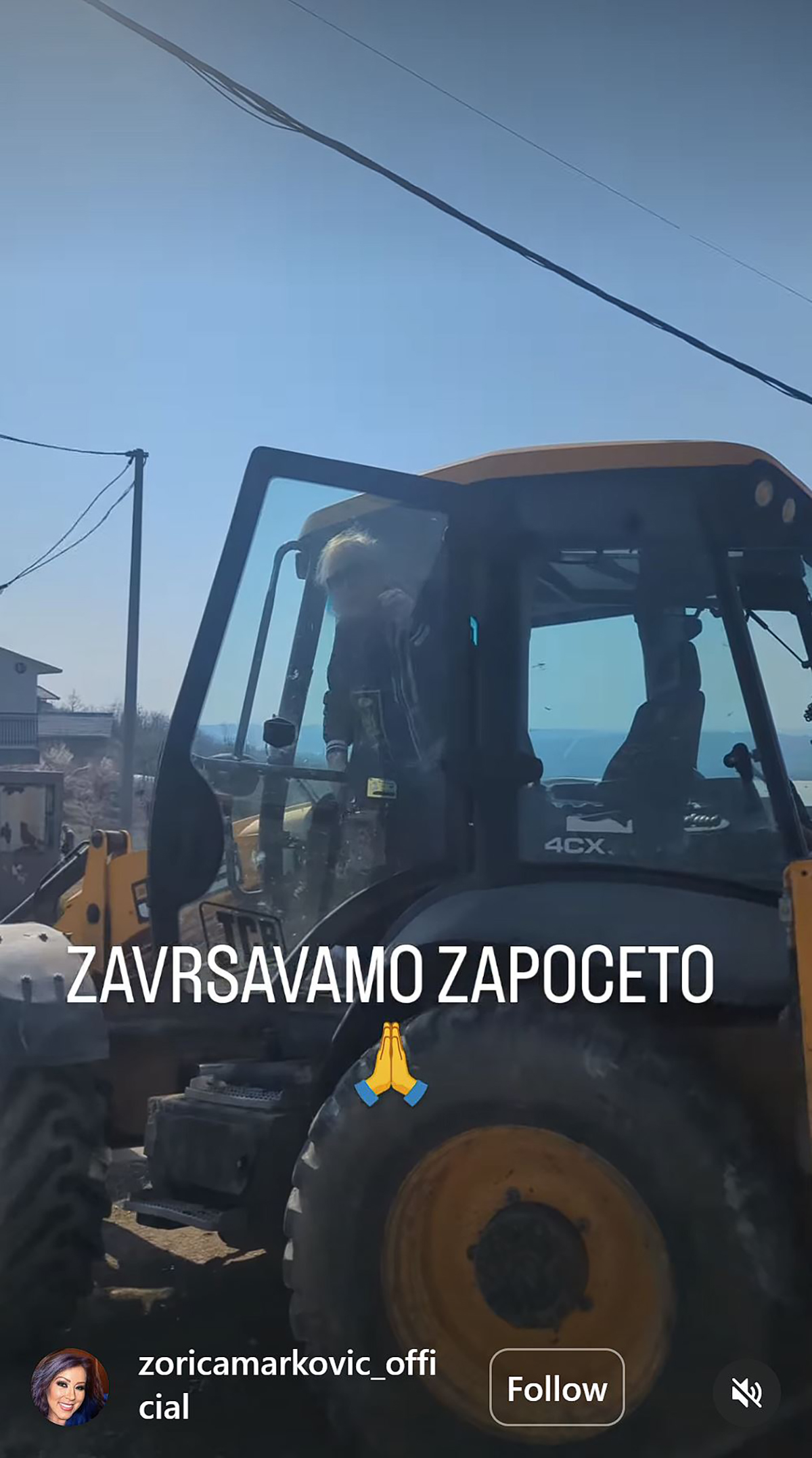"Završavamo započeto" Zorica Marković posle problema sa srcem ispunjava svoj san, sela na bager i sve pokazala