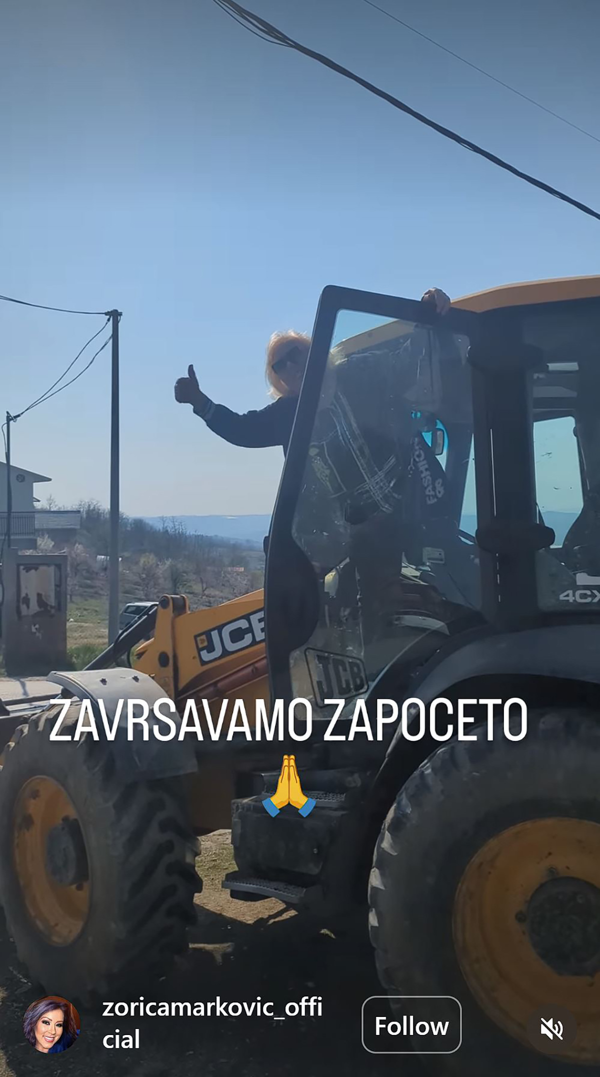"Završavamo započeto" Zorica Marković posle problema sa srcem ispunjava svoj san, sela na bager i sve pokazala