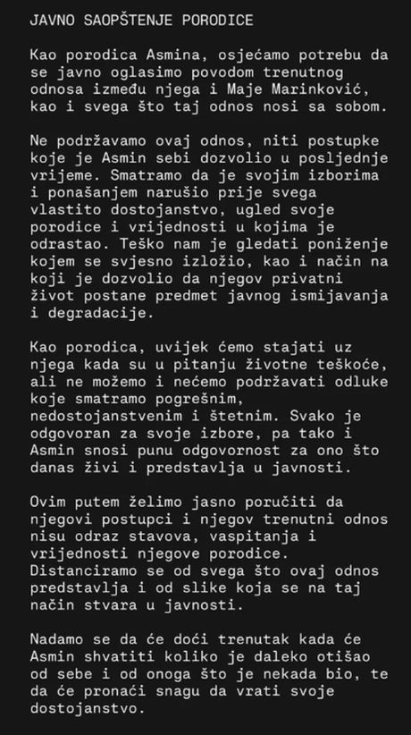 Saopštenje porodice Durdžić