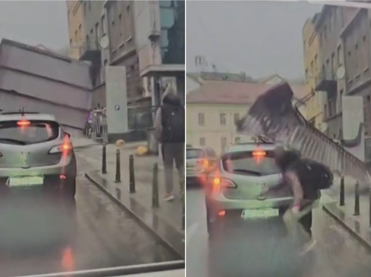 Najbrutalniji snimak iz Zagreba, čovek za dlaku izbegao smrt: Lim mu umalo odrubio glavu!
