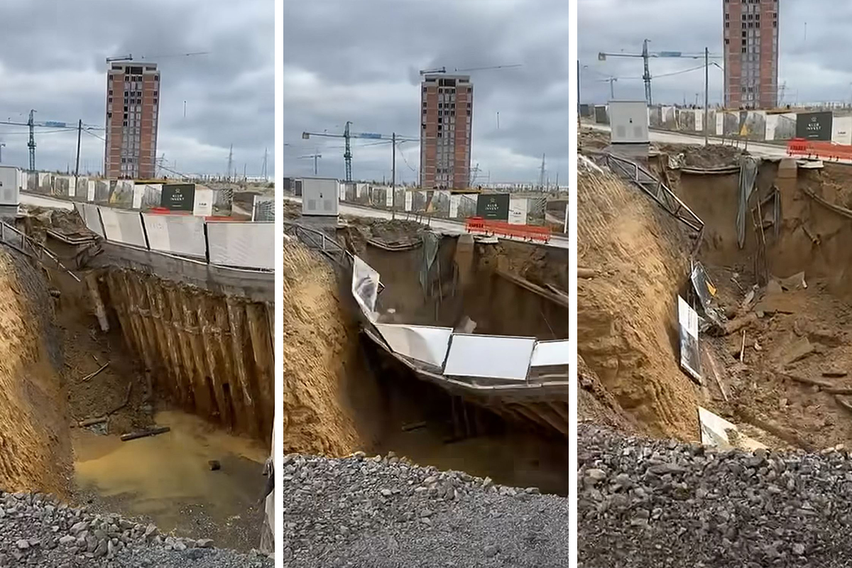Drama in Pristina: Road collapsed, disappears into huge hole! Passer-by captures terrifying moment on video