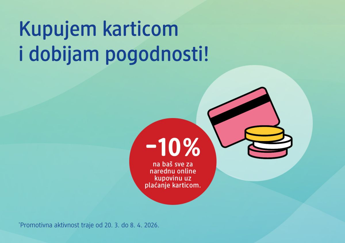 Jedna online kupovina danas, pogodnost za sutra: dm nagrađuje plaćanje karticama sa 10% popusta