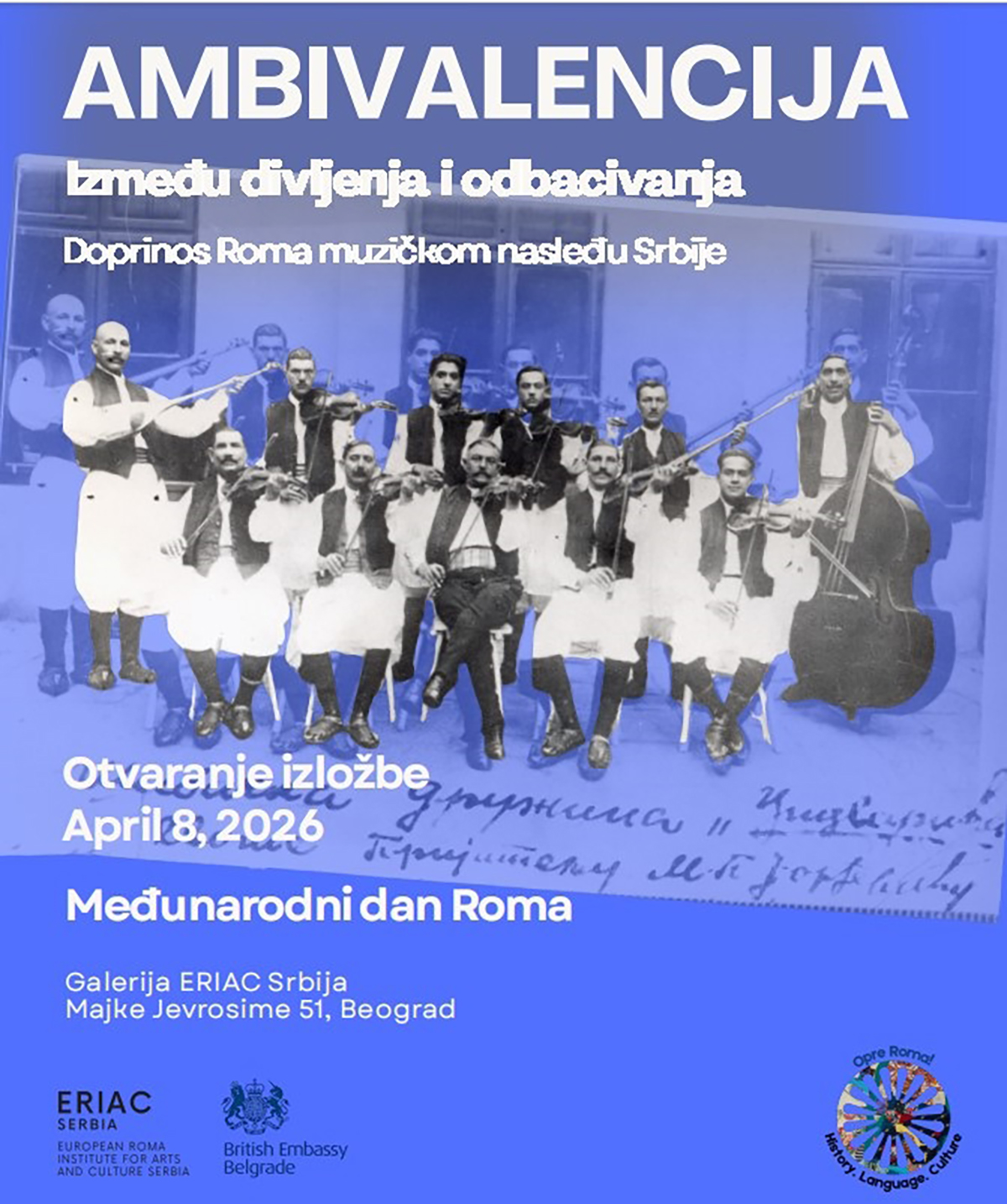ERIAC otvara izložbu o romskim muzičarima u Beogradu