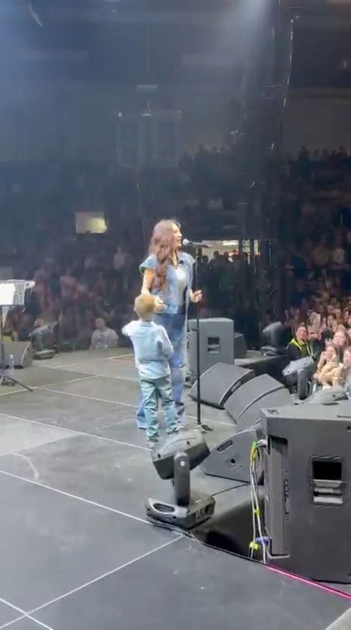 Ceca izvela unuka na binu, zapevali zajedno veliki hit! Publika oduševljena, mali Željko ne skida osmeh s lica