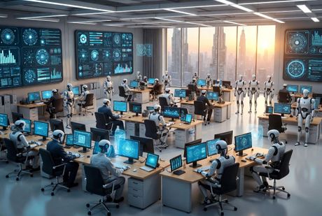 AI, veštačka inteligencija, robot, roboti, kancelarija