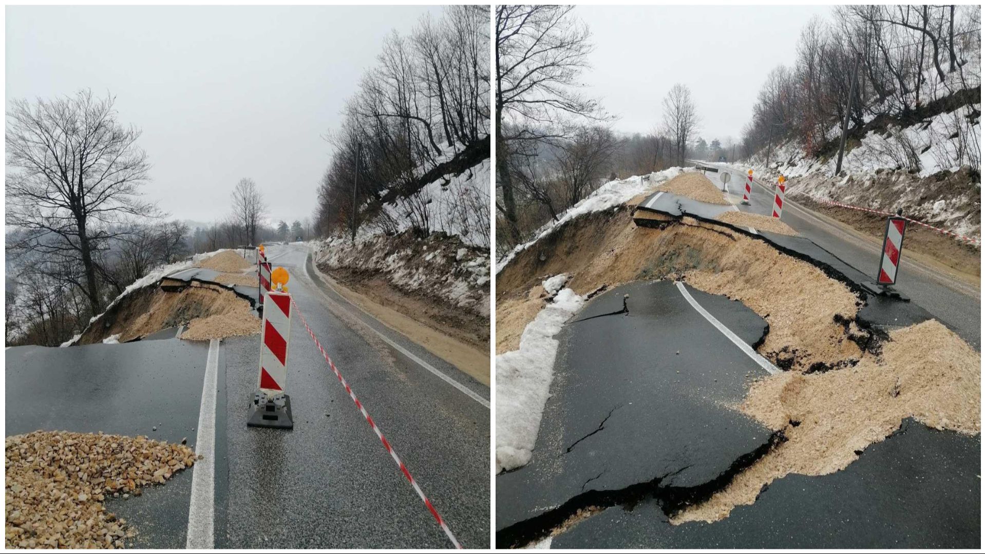 Stravični prizori sa magistrale: Pogledajte šta je ostalo od puta Tuzla-Bijeljina!