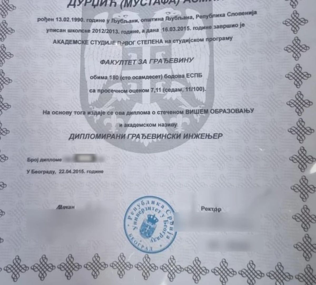 Ovo je diploma Asmina Durdžića: Ovo je završio u Beogradu na državnom fakultetu, prosek mu nije mali