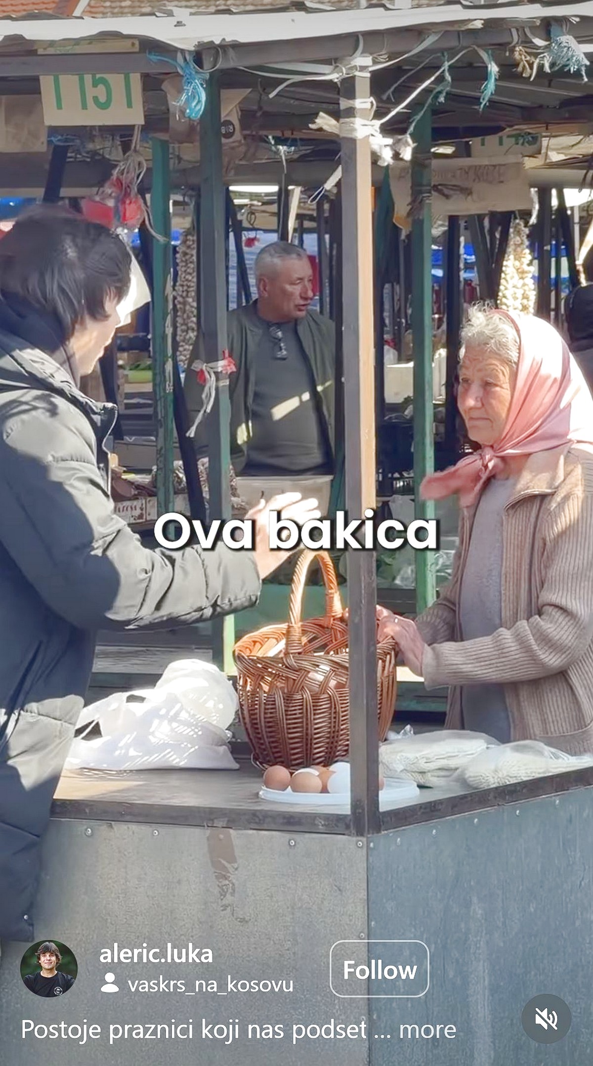 Luka je prišao baki na pijaci i za 10 sekundi RASPLAKAO SRBIJU: Za celu korpicu je tražila samo 1400 dinara