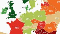 Ova karta Evrope se masovno deli: Gotovo ceo Balkan je u crvenom, a preko Srbije piše 40