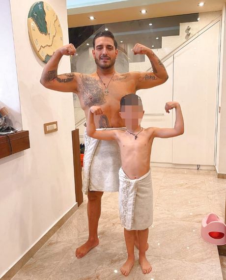 Darko Lazić sa sinom Aleksejem, Marina Gagić