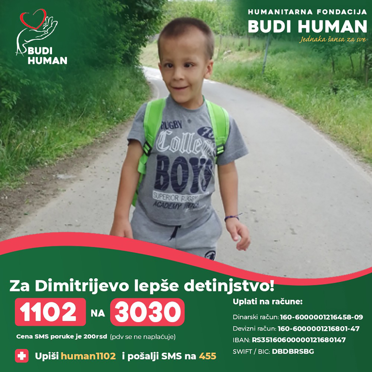 Dimitrijeva borba traje i dalje: Duga je i teška, a ne može sam, neophodni smo mu