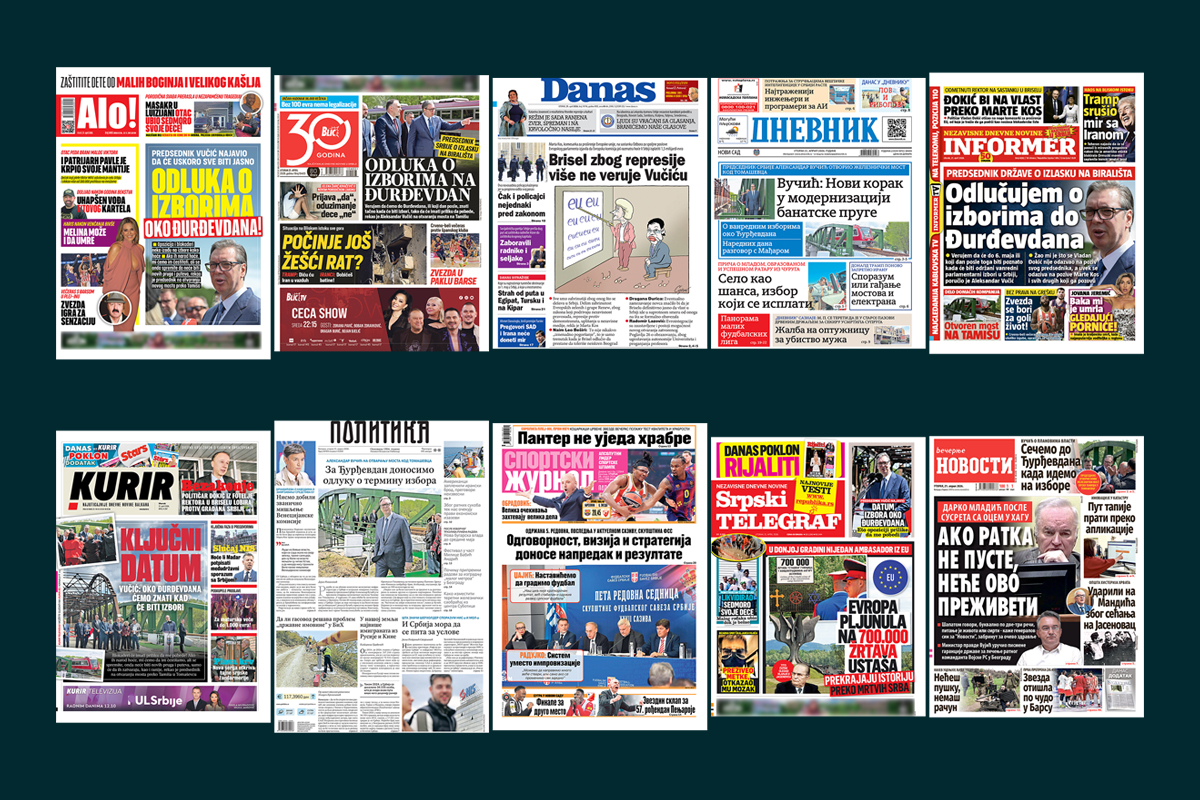 NASLOVNE STRANE SUTRAŠNJIH NOVINA: Prelistavanje štampe za utorak, 21. april 2026. godine