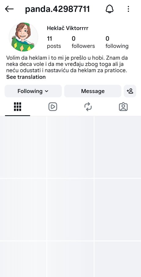 Hakovan profil malenom Viktoru