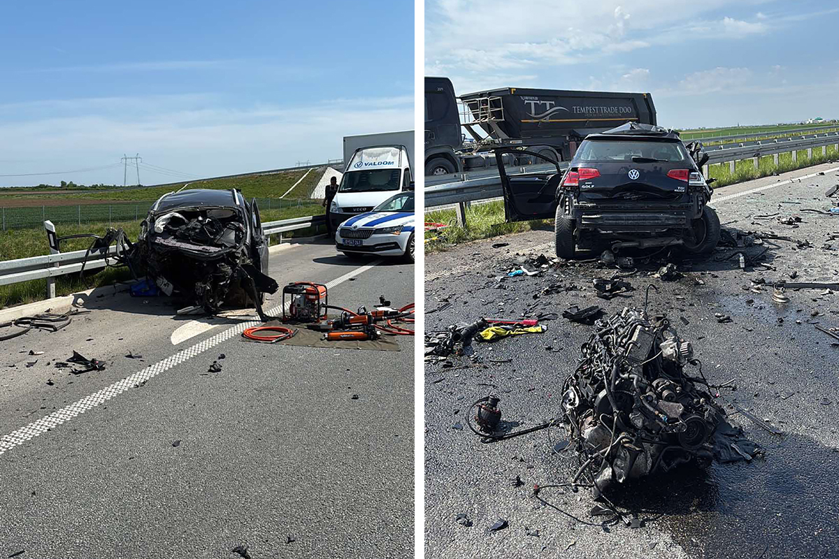 First photos from scene of horrific accident near Hrtkovci: Three people killed by wrong-way driver!