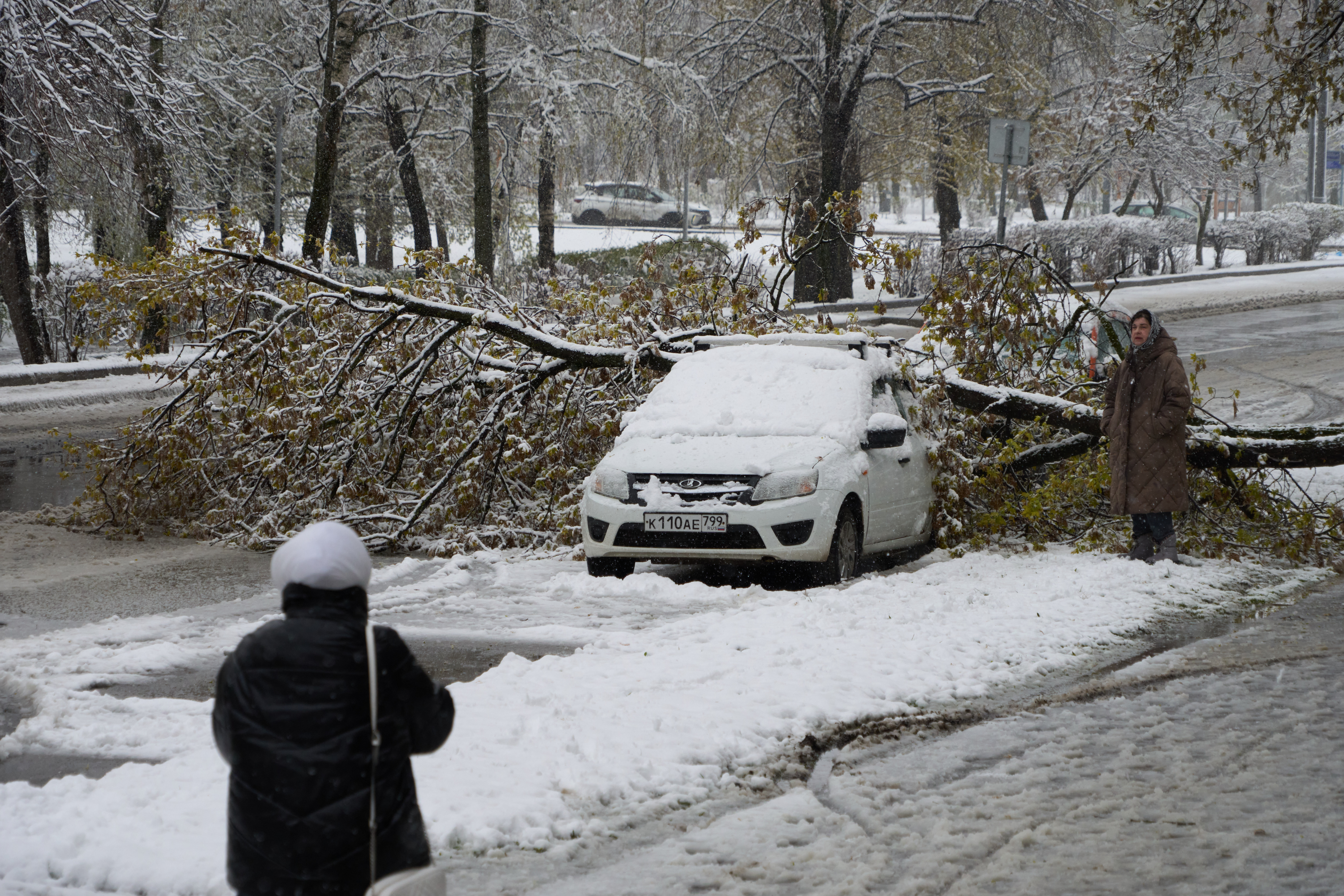 Neverovatni snimci iz Moskve, sneg ne prestaje da pada: Upaljeni meteoalarmi, oboreno više od 200 stabala